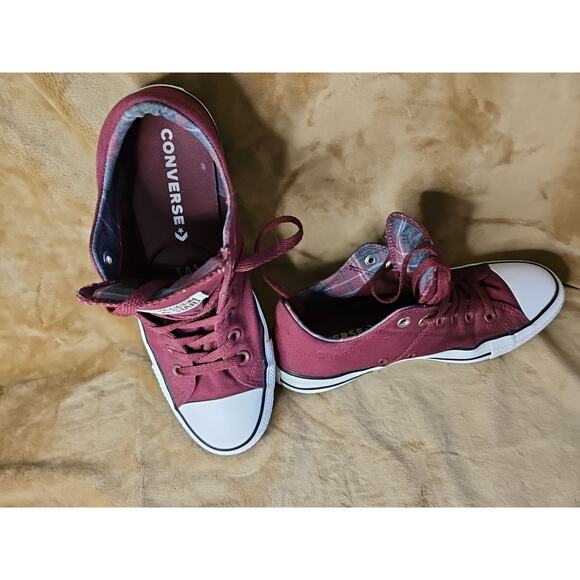 Converse Burgundy and White Sneakers - Picture 2 of 16